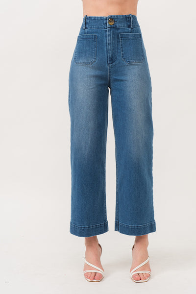 CROPPED WIDE LEG JEANS