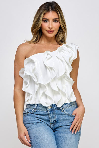 BLUSA RUFFLED ONE SHOULDER