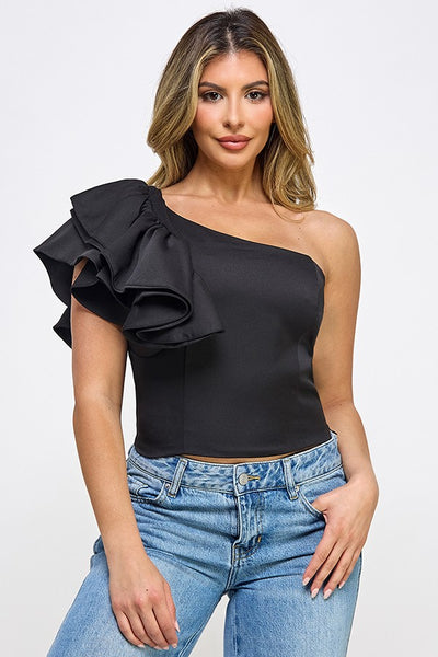 BLUSA ONE SHOULDER RUFFLED