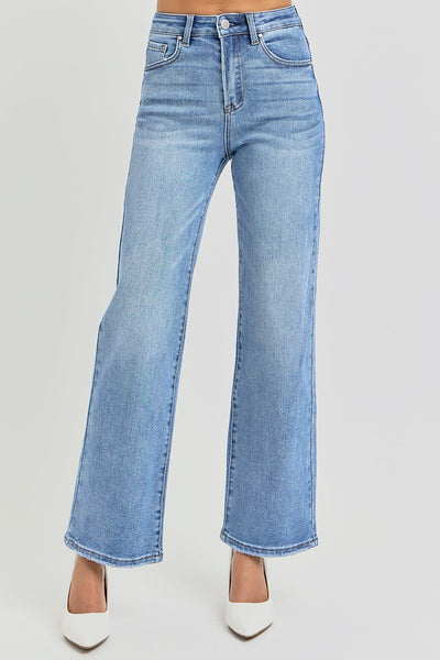 HIGH RISE-ANKLE STRAIGHT RELAXED JEANS