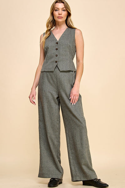 SET* CHALECO Y PANTALON TWEED