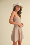 VESTIDO CORTO TEJIDO STRAPLESS