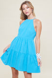 VESTIDO CORTO  HALTER CAPAS