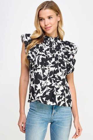 BLUSA FLOREADA RUFFLED