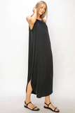 VESTIDO HALTER MAXI ASIMETRICO