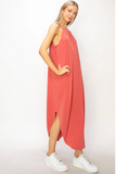 VESTIDO HALTER MAXI ASIMETRICO