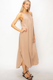 VESTIDO HALTER MAXI ASIMETRICO