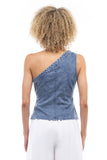 BLUSA MEZCLILLA ONE SHOULDER