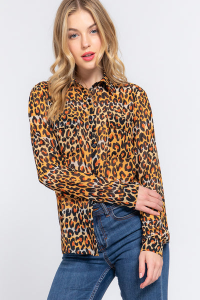 BLUSA ABOTONADA ANIMAL PRINT