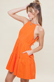 VESTIDO CORTO  HALTER CAPAS