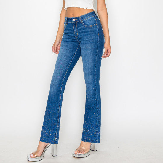 RHINESTONE BOOTCUT JEANS